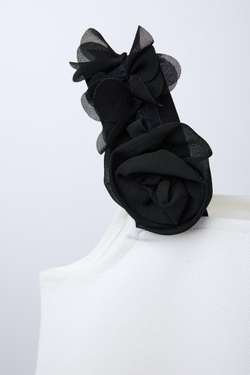 ZARA ТОП-ЖИЛЕТ НА БРЕТЕЛЯХ, БЕЛЫЙ