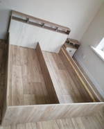 Кровать Ольга-17 реечное ладе дуб крафт серый/дуб крафт белый 1400