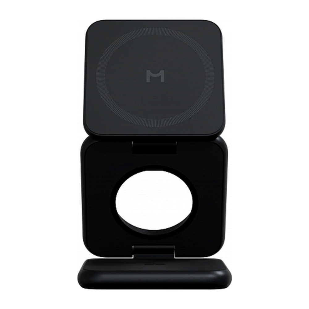 Складная зарядная станция MagSafe Magssory Fold Pro для iPhone, Apple Watch и AirPods (Qi2) Беспроводная зарядка: Qi 15 Вт, Qi 5 Вт, магнитное крепление для быстрой зарядки Apple Watch (Qi 5 Вт). Проводная зарядка: нет. Сертификация Qi2. Отсутствует LED-и