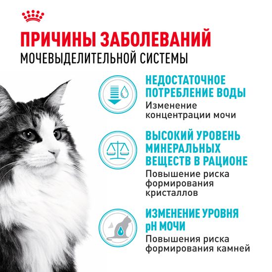 Royal Canin Urinary Care для кошек и котов, обеспечивающей профилактику образования камней в мочевыводящих путях в 2р. через 10 дней кормления Royal Canin Urinary Care для кошек и котов, обеспечивающей профилактику образования камней в мочевыводящих путях в 2р. через 10 дней кормления