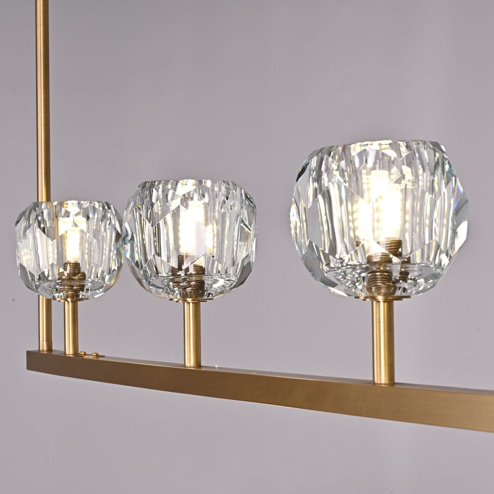 Люстра Rh Boule De Cristal Linear Chandelier 6 Bronze By Imperiumloft