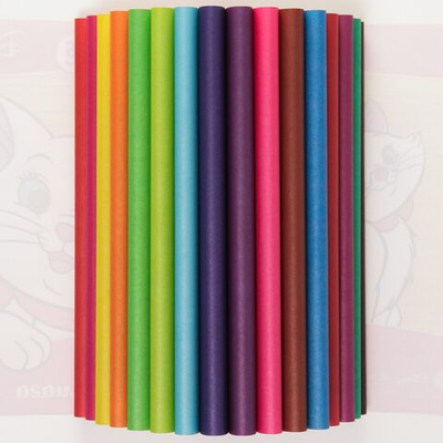 Бумага цветная, А4, 16 листов, 16 цветов, немелованная, двусторонняя, на скрепке, 48 г/м², Коты Аристократы