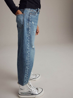 Джинсы с заклепками для девочки Next B02-937, Синий