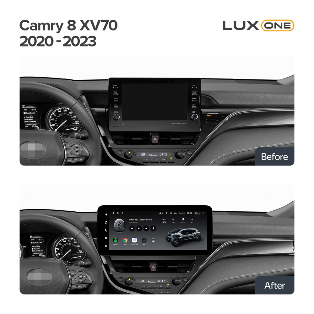Магнитола для Toyota Camry 70 (75) 2021-2023 (РФ, Евро, Китай) - Teyes LUX ONE ROUND монитор 12.3", Android 10, ТОП процессор, CarPlay, 4G SIM-слот