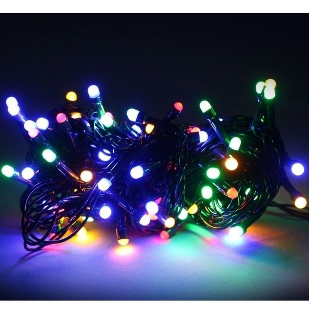 Гирлянда нить LED 300L (14m) "крупные матовые диоды" ч/п