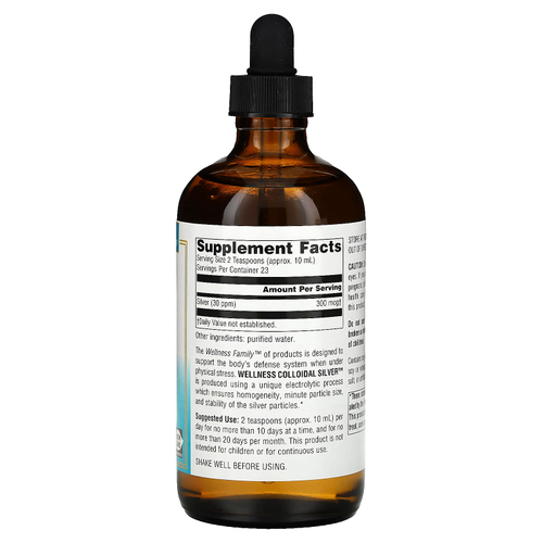 Source Naturals, Wellness, коллоидное серебро, 30 част./млн, 236,56 мл (8 жидк. унций)