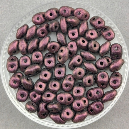 Бусины SuperDuo 2,5x5 мм, цвет Слива, хамелеон (Polychrome Plum)