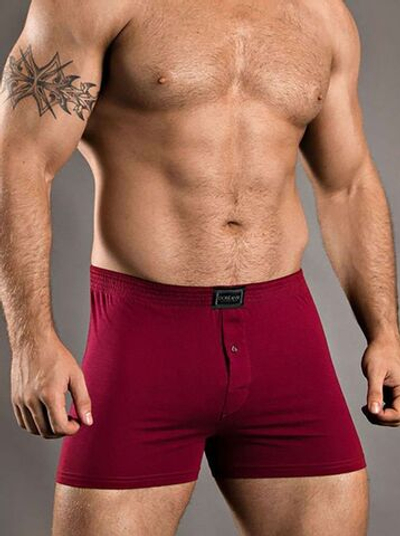 Хлопковые трусы-боксеры свободного покроя Doreanse Cotton Basic (Размер: L) (Цвет: бордовый)