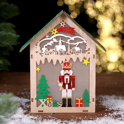 Новый год. Декор с подсветкой «Щелкунчик», 15 × 5,5 × 18 см_