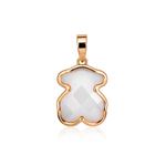 Латунная цепочка с Подвеской "Мишка из белой керамики", gold
