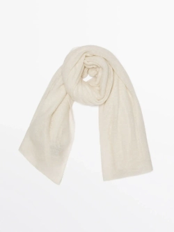 Massimo Dutti Шарф из 100% кашемира, кремовый