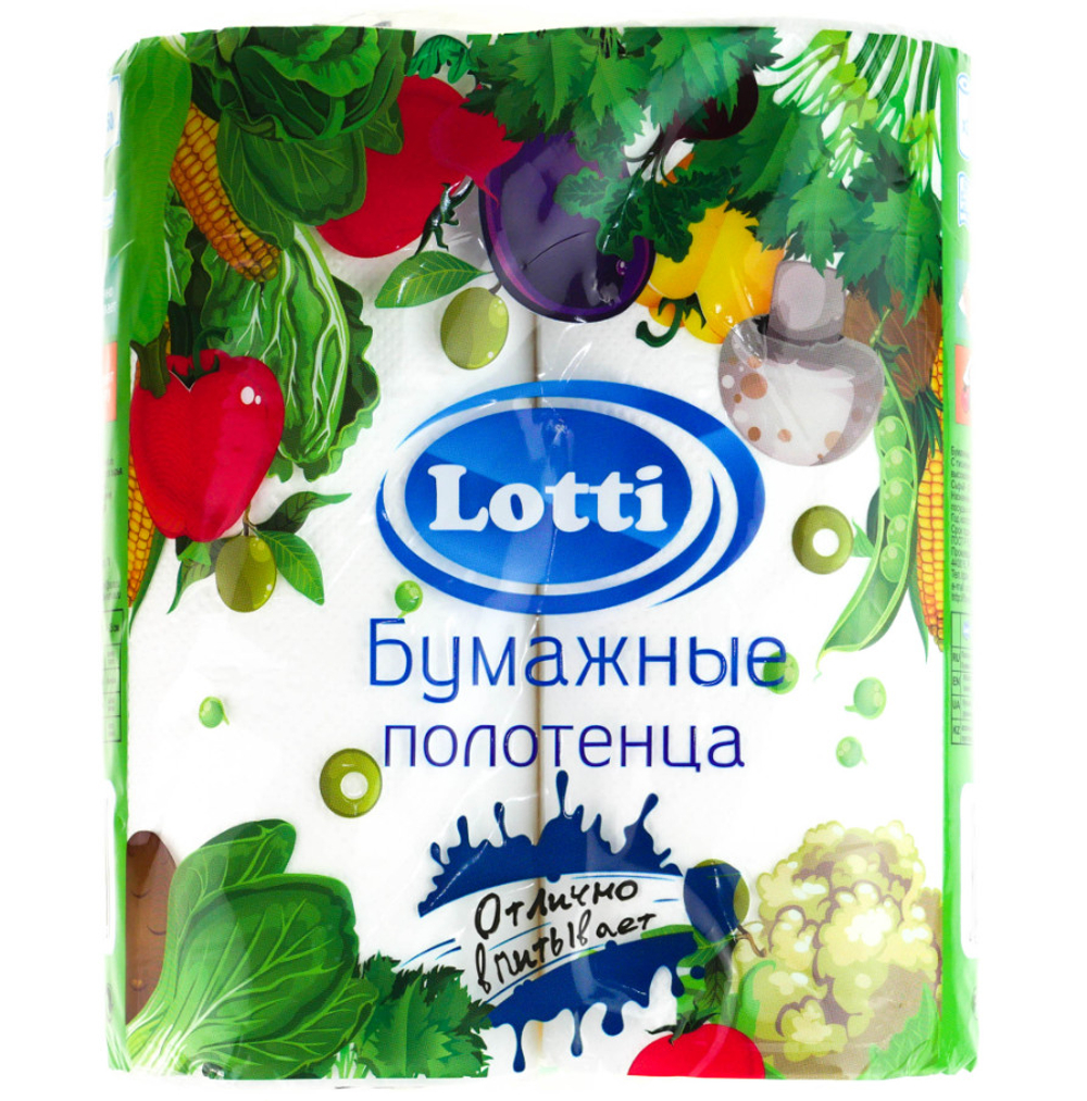 Полотенца бум LOTTI  2сл 2 рулона белые (12шт/кор)