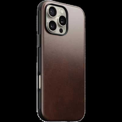 Накладка Nomad Modern Leather Case MagSafe для iPhone 16 Pro, Rustic Brown (NM01696285)