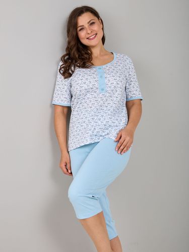 Пижама с бриджами КД-063/белый-веточки