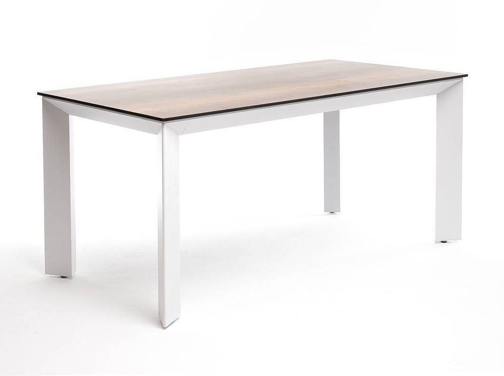 "Венето" обеденный стол из HPL 160х80см, цвет "дуб", каркас белый