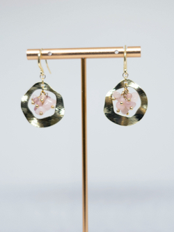 Серьги из розового кварца