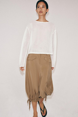 ZARA АЖУРНЫЙ СВИТЕР, БЕЛЫЙ