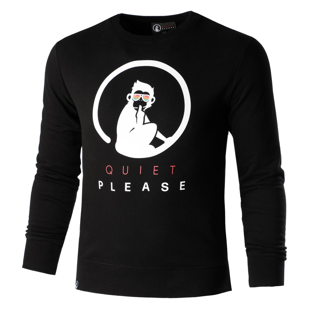 Мужская кофта теннисная Quiet Please Advantage Logo Sweatshirt Men - Black, White