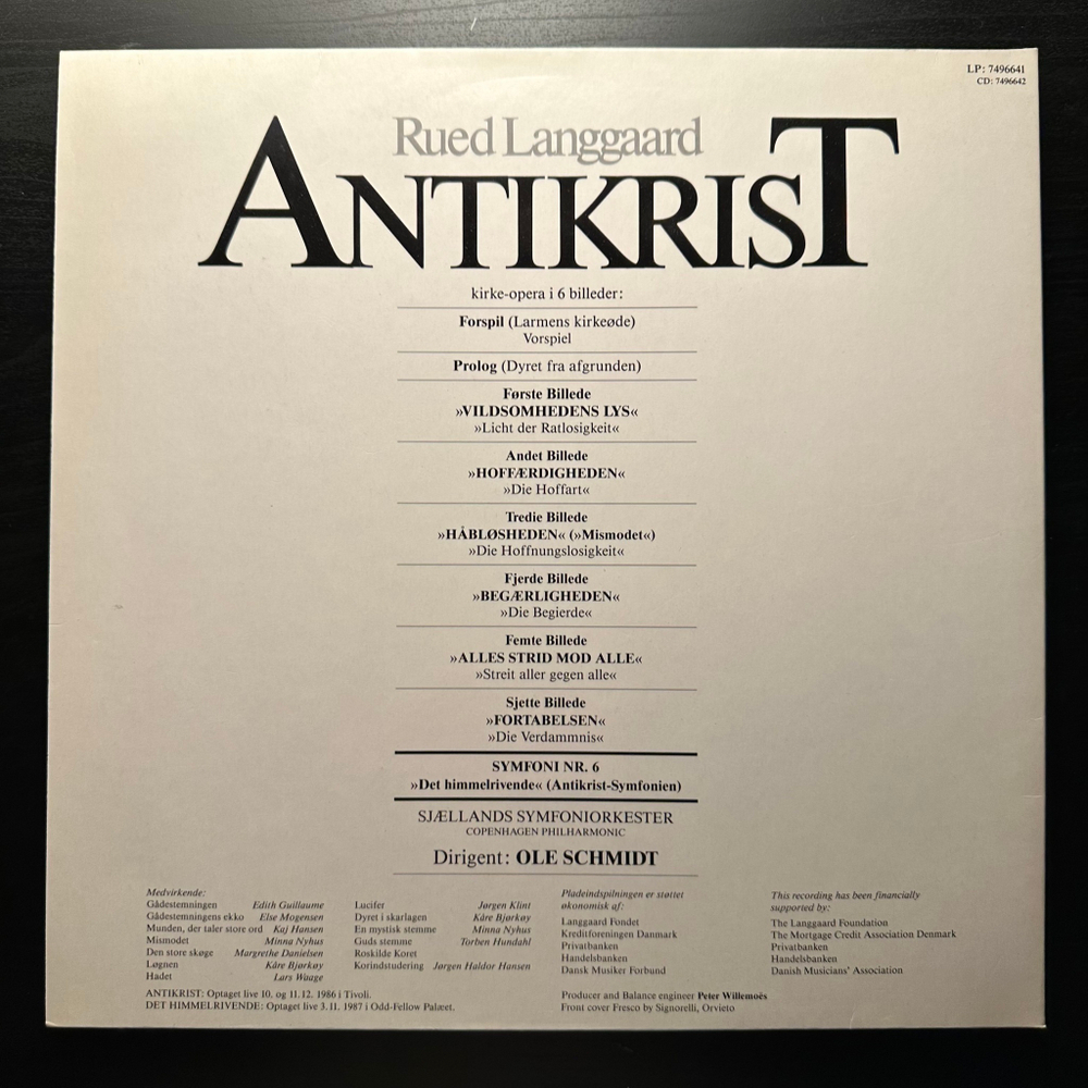 Ланггаард - Антихрист 2LP (Дания 1988г.)