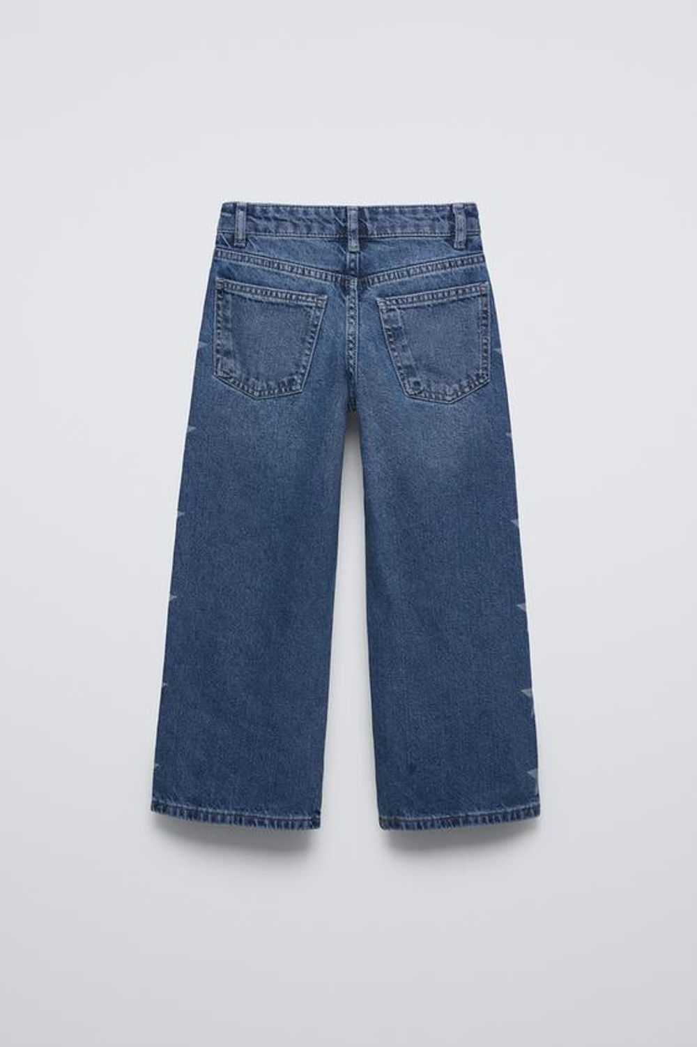 ZARA ДЖИНСЫ WIDE LEG С УЗОРОМ «ЗВЕЗДЫ», СИНИЙ