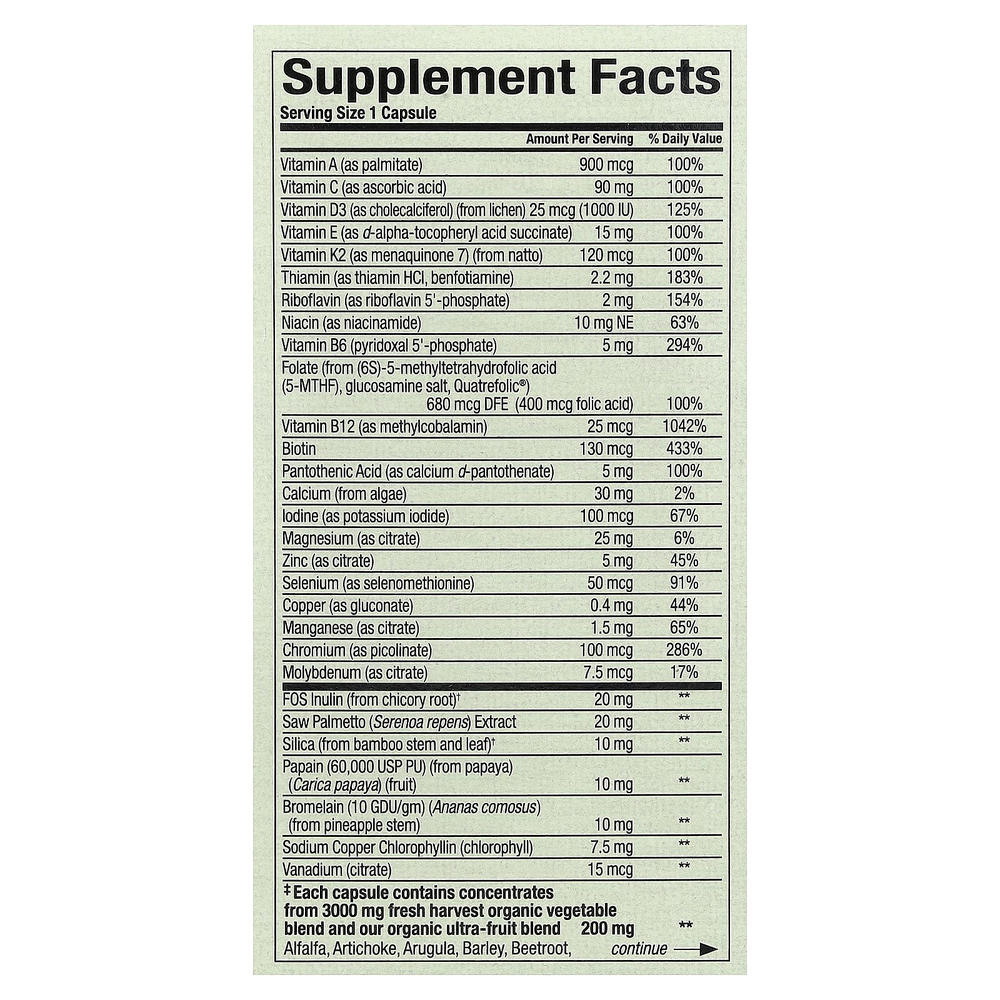 Natural Factors, Whole Earth & Sea®, мультивитамины для мужчин старше 50 лет, 60 вегетарианских капсул