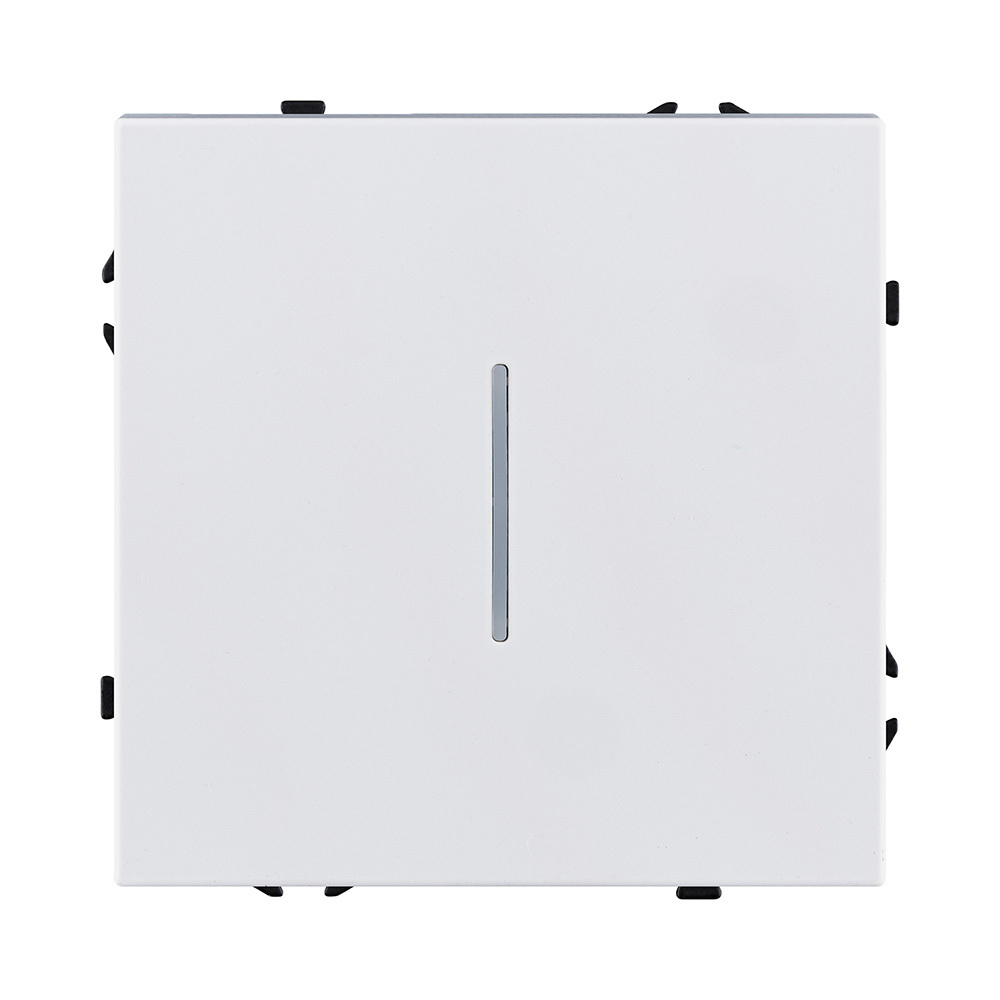 Выключатель 1-клавишный 10А/250В с LED подсветкой, белый глянцевый Kollinger Eclipse EC-007WG