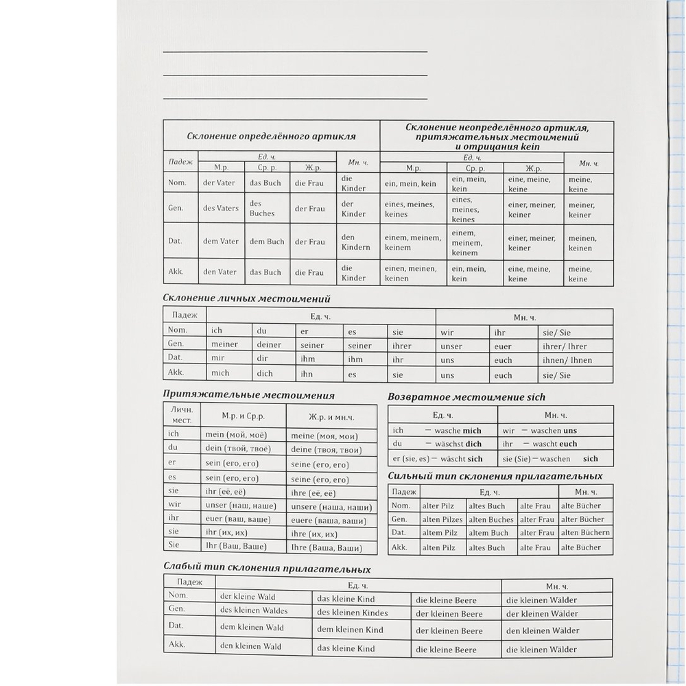 Тетрадь предметная 48л., А5, клетка, Проф-Пресс,"Капибара. Немецкий язык" скрепка, обложка мелованный картон, тиснение лён, со справ. материалом