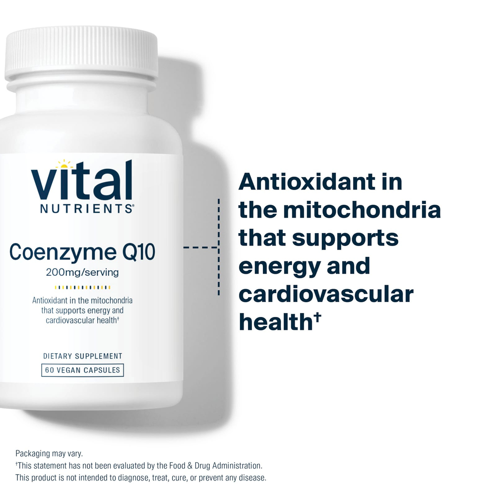 Vital Nutrients, Коэнзим Q10, 200 мг, 60 веганских капсул