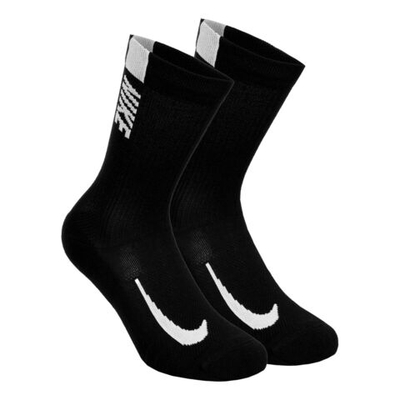 Nike Multiplier Crew Sports Socks 2 Pack - Black, White