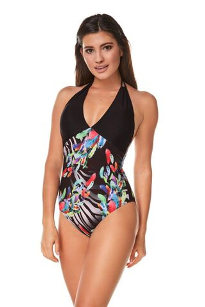 Оригинальный купальник с глубоким V-образным вырезом (Размер: 40) (Цвет: черный)