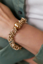 HMG 1131 карамель Браслет Византия  арт.1390