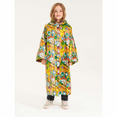 Плащ-дождевик детский на кнопках 80мкр 95*60см BY