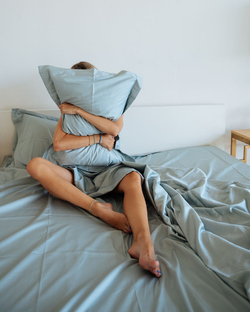 Комплект Сатин Серо-голубой