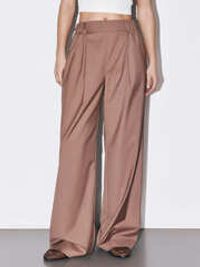 Брюки с поясом на резинке "Коричневые" женские