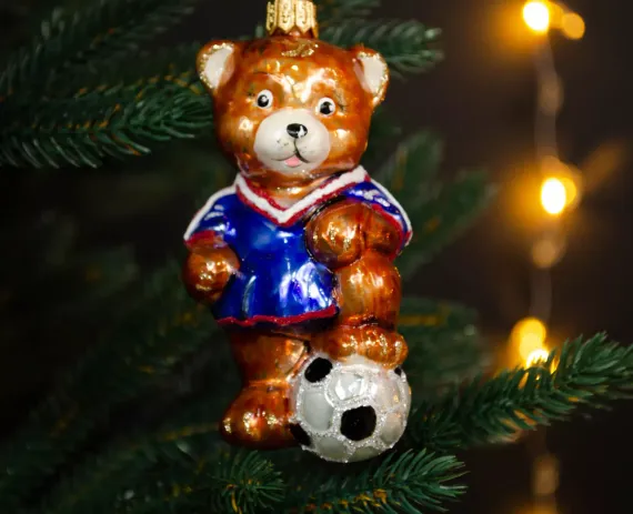 Набор украшений Медвежонок футболист 2 шт., стекло, Витус (62183)