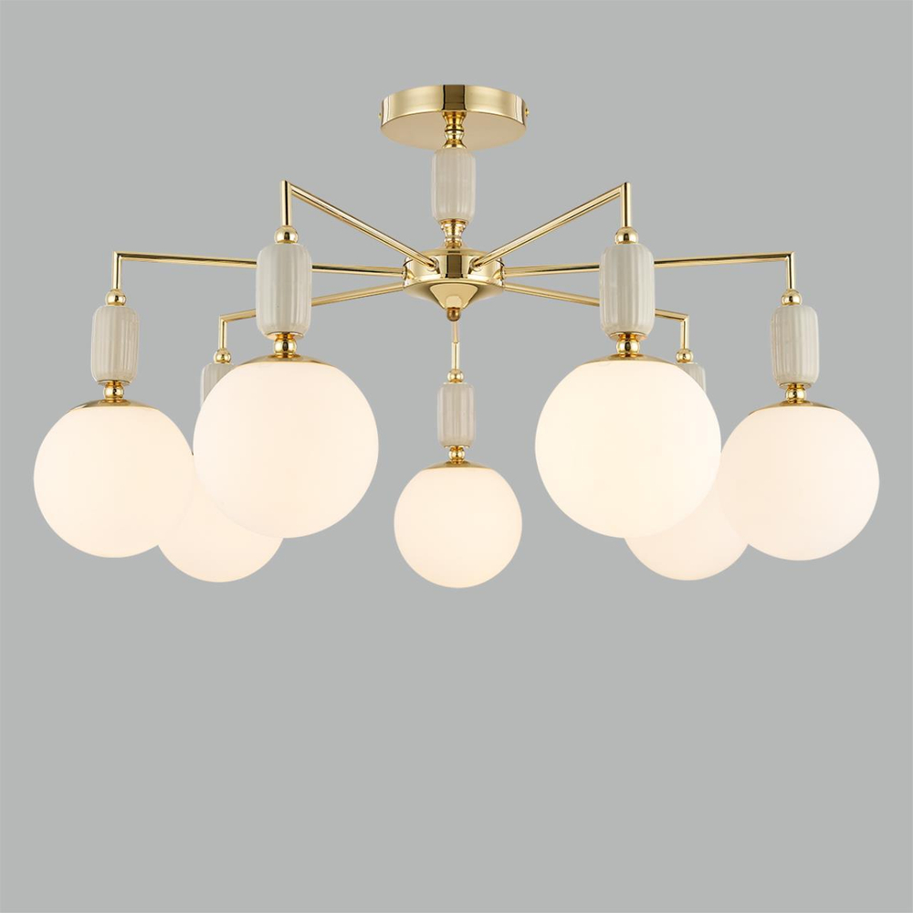 6580/7C CLASSI LN25 54 французское золото, серый/белый металл, керамика/стекло Люстра потолочная E14 7*40W 220V VIVIEN