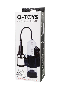 Помпа для пениса A-Toys by TOYFA с вибрацией, PVC, чёрный, 22,8 см
