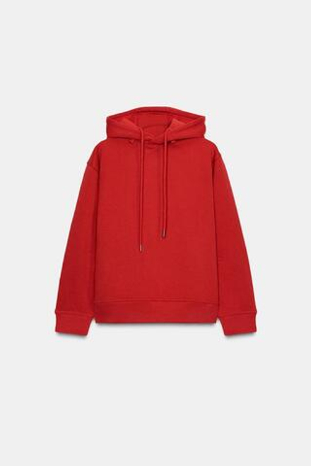 ZARA ХУДИ OVERSIZE С КАПЮШОНОМ, КРАСНЫЙ