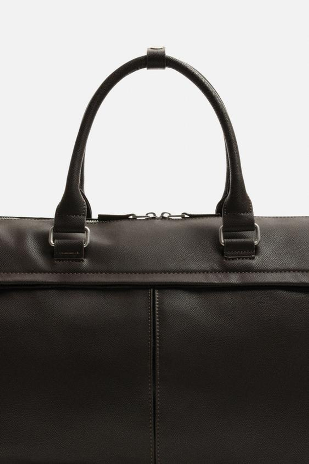 ZARA ДОРОЖНАЯ СУМКА ИЗ РЕЛЬЕФНОЙ ТКАНИ, КОРИЧНЕВЫЙ