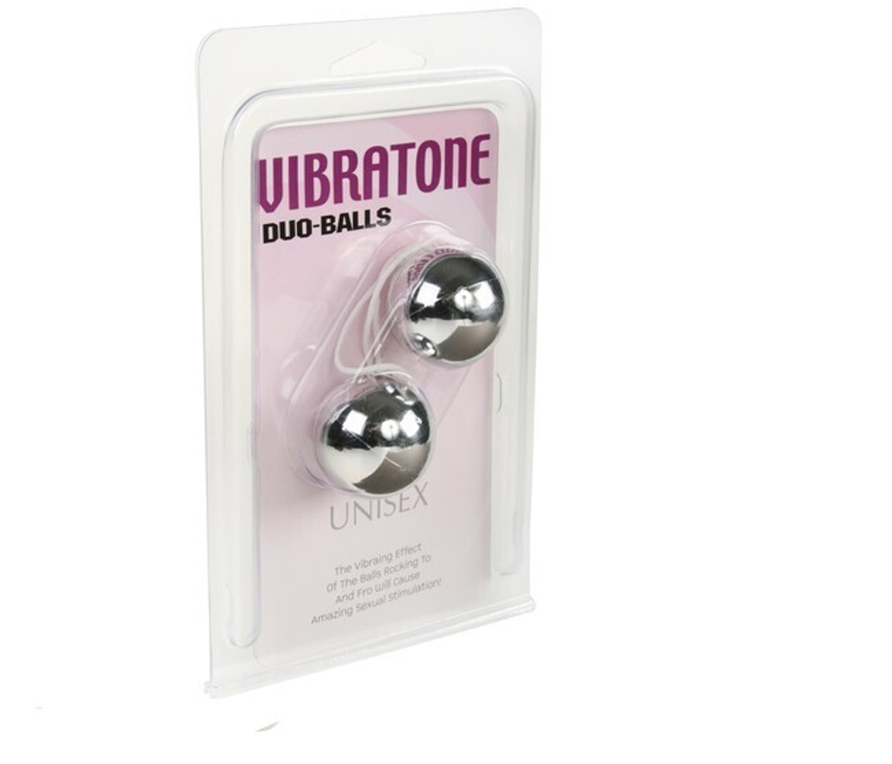 Вагинальные шарики Vibrotone Duo Balls (серебристый) (Цвет: серебристый)