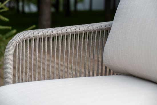 "Альбано" лаунж-зона 5-местная плетеная из роупа (веревки), каркас алюминиевый светло-серый, роуп серый меланж