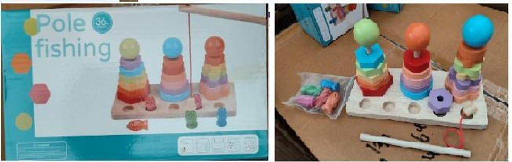 Развивающая игрушка 2 в 1 деревянная (рыбалка + сортер), коробка C-41649