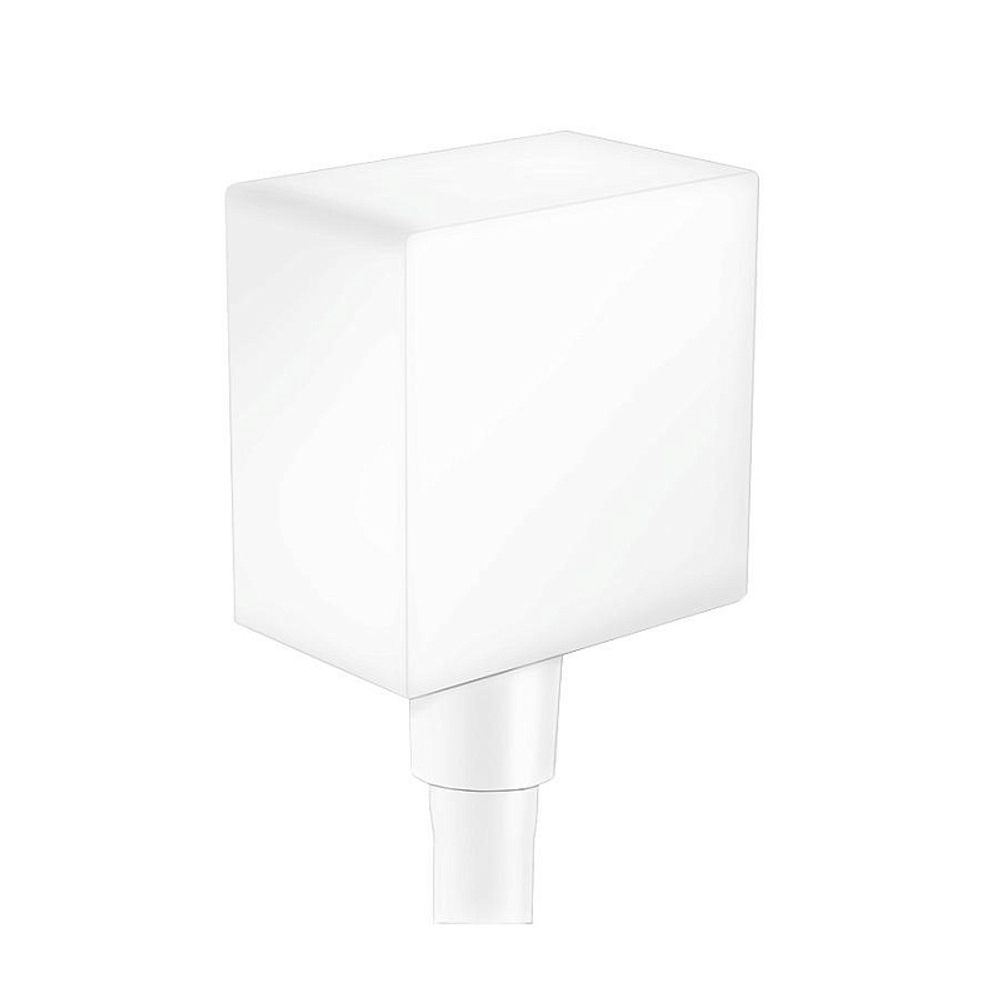 Шланговое подсоединение Hansgrohe FixFit Square с клапаном обратного тока, матовый белый (26455700)