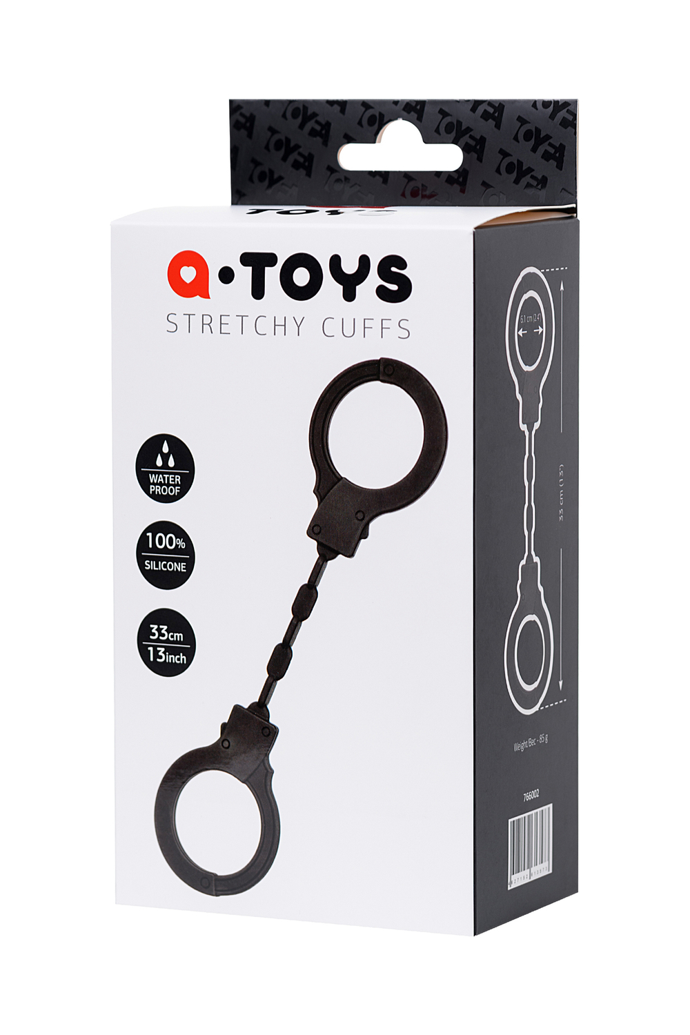 Силиконовые наручники A-Toys by TOYFA, силикон, черные, 33 см