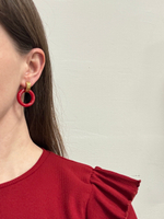 Серьги с красным пластиком Monet