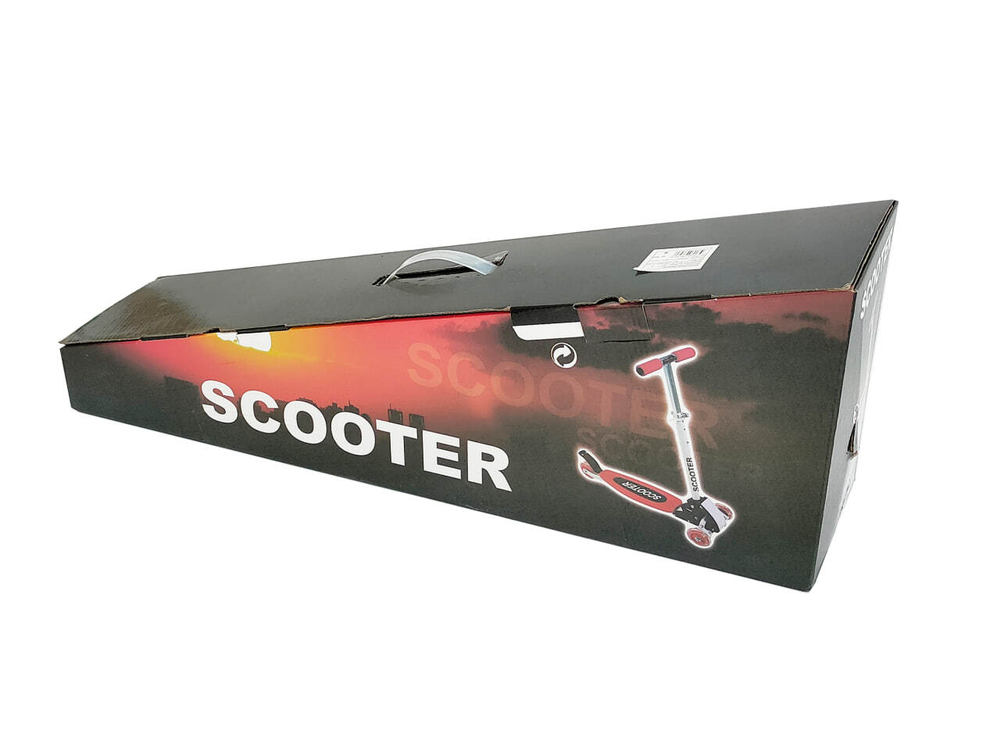 Самокат детский 3-х колесный СКЛАДНОЙ регул. высота руля 53-78 см, 40 кг) бело-розовый 36001