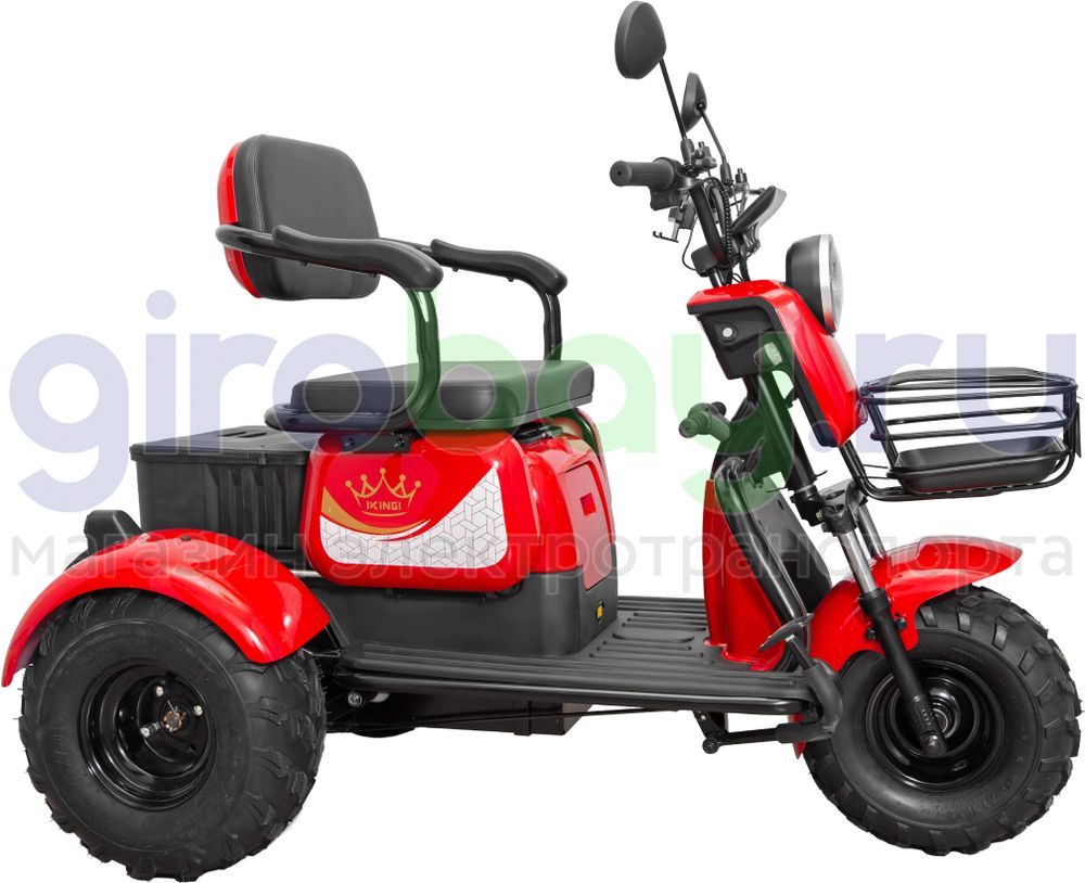 Электротрицикл IKINGI T3 Pro MAX 1000W (60V/30Ah) - Красный фото №5