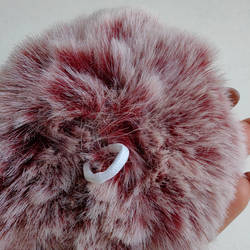 Помпон из искусственного меха "Мелированный бордовый" d=9 см