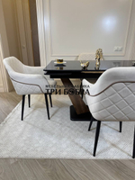 Кухонный раскладной стол "Вирджиния" , черный мрамор и 4 стула ШЕЛЛ