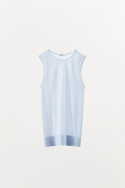 ZARA ТОП ИЗ СМЕСОВОГО ПОЛИАМИДА, ГОЛУБОЙ